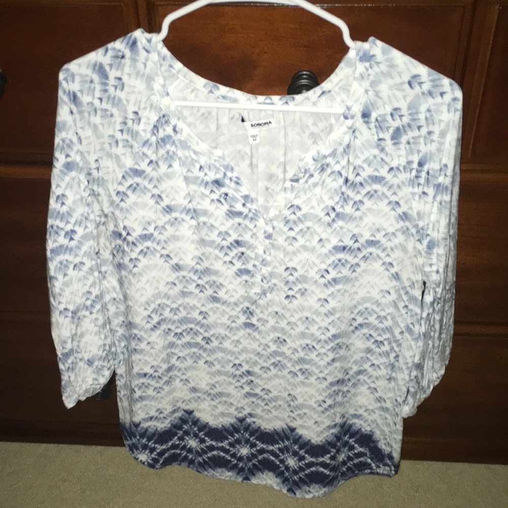 Blue & White Blouse